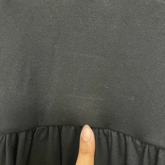 NWT Halara ($94.95) Black Tummy Control Batwing Flowy Midi Work Dress w/ Pockets - Picture 10 of 11